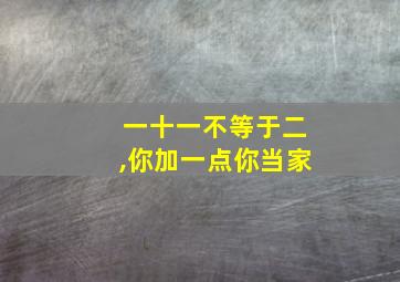 一十一不等于二,你加一点你当家