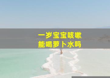 一岁宝宝咳嗽能喝萝卜水吗