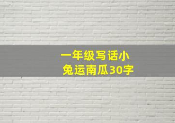 一年级写话小兔运南瓜30字