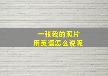 一张我的照片用英语怎么说呢