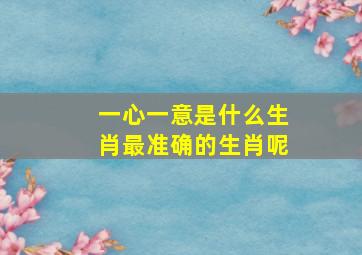 一心一意是什么生肖最准确的生肖呢