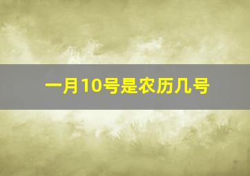 一月10号是农历几号