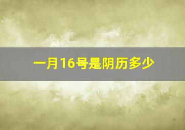 一月16号是阴历多少