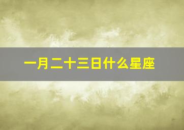 一月二十三日什么星座