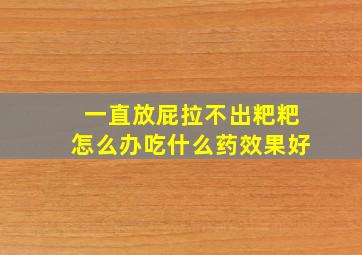 一直放屁拉不出粑粑怎么办吃什么药效果好