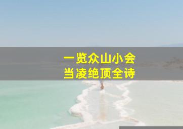 一览众山小会当凌绝顶全诗