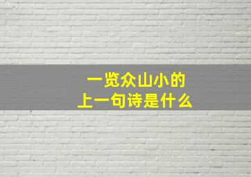 一览众山小的上一句诗是什么