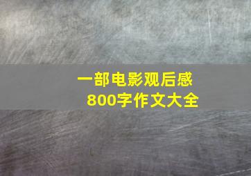 一部电影观后感800字作文大全