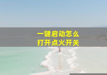 一键启动怎么打开点火开关