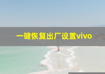 一键恢复出厂设置vivo