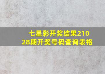 七星彩开奖结果21028期开奖号码查询表格