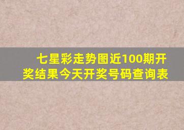 七星彩走势图近100期开奖结果今天开奖号码查询表