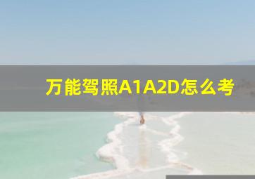 万能驾照A1A2D怎么考