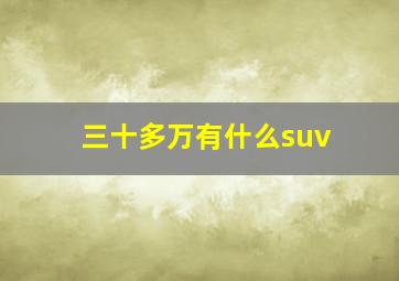 三十多万有什么suv