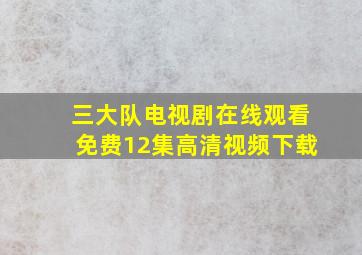 三大队电视剧在线观看免费12集高清视频下载