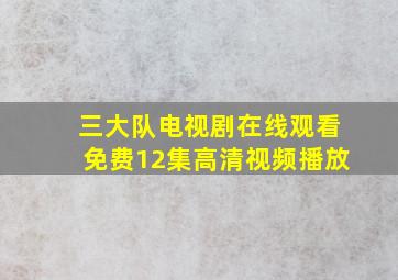 三大队电视剧在线观看免费12集高清视频播放