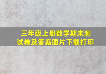 三年级上册数学期末测试卷及答案图片下载打印