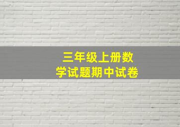 三年级上册数学试题期中试卷