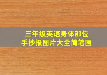 三年级英语身体部位手抄报图片大全简笔画