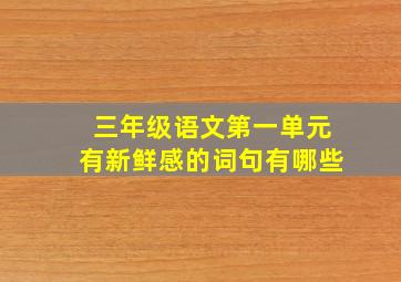 三年级语文第一单元有新鲜感的词句有哪些