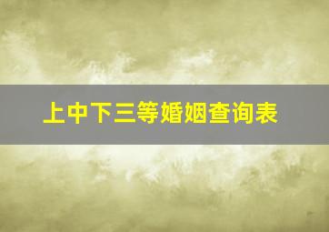 上中下三等婚姻查询表