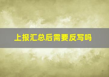 上报汇总后需要反写吗