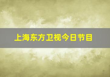 上海东方卫视今日节目