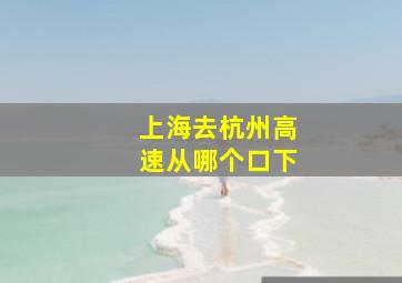 上海去杭州高速从哪个口下