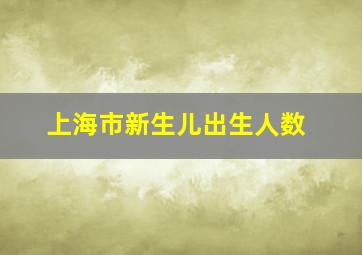 上海市新生儿出生人数