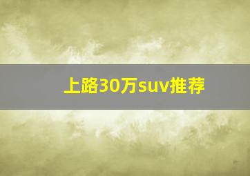 上路30万suv推荐