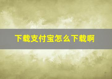 下载支付宝怎么下载啊