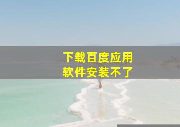 下载百度应用软件安装不了