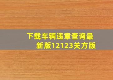 下载车辆违章查询最新版12123关方版