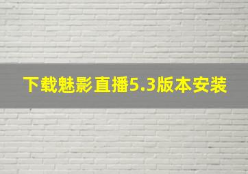 下载魅影直播5.3版本安装