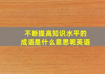 不断提高知识水平的成语是什么意思呢英语