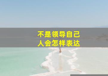 不是领导自己人会怎样表达