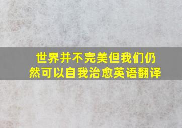 世界并不完美但我们仍然可以自我治愈英语翻译