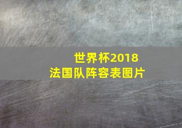 世界杯2018法国队阵容表图片