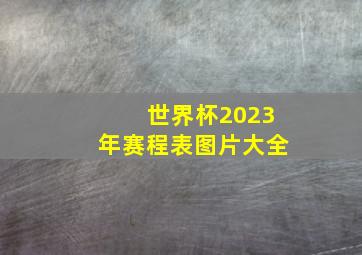 世界杯2023年赛程表图片大全