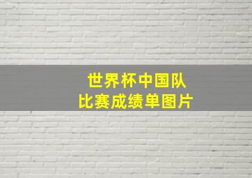 世界杯中国队比赛成绩单图片