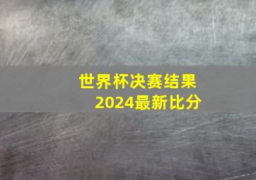 世界杯决赛结果2024最新比分