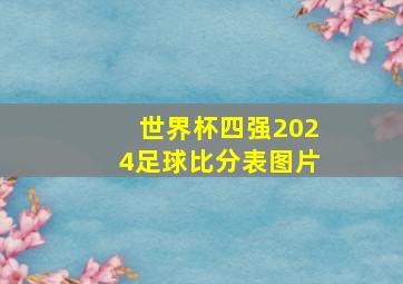 世界杯四强2024足球比分表图片