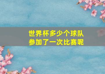 世界杯多少个球队参加了一次比赛呢