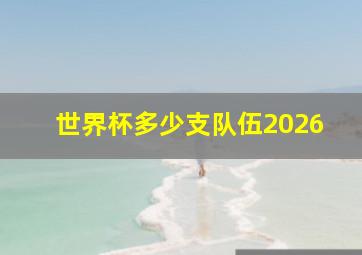 世界杯多少支队伍2026