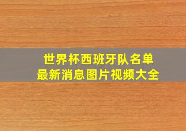 世界杯西班牙队名单最新消息图片视频大全