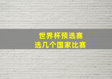 世界杯预选赛选几个国家比赛