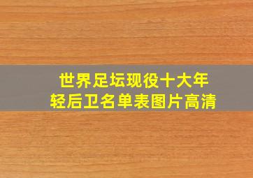 世界足坛现役十大年轻后卫名单表图片高清