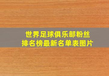 世界足球俱乐部粉丝排名榜最新名单表图片