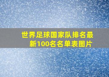 世界足球国家队排名最新100名名单表图片