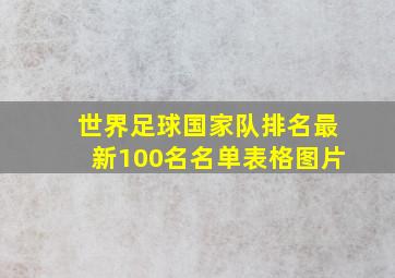 世界足球国家队排名最新100名名单表格图片